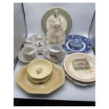 Tree topper, marked ceramic dishes, plates,