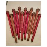 12 vintage wooden textile bobbins
