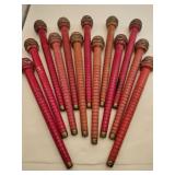 13 vintage wooden textile bobbins