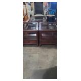 Kinston matching glass top end tables with drawer