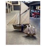 27' & 10-1/2' wooden model ships