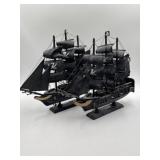 Pair of 12' Black Pearl model pirate ships