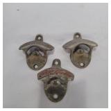3 Coca-cola bottle cap openers by starr-x