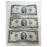 3 1976 $2 bills