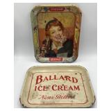 Coca-Cola & Ballard Ice Cream vintage serving