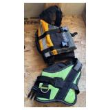 Cabela's dog life jacket size XS & neon harness