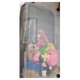 Tote With New Contents & Vintage Plush. Rolling