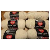 6 new 7oz skeins of red heart aran white yarn