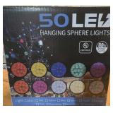 50 led hanging sphere light. 5in diameter
