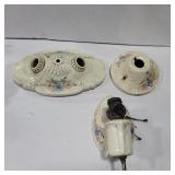 3 matching Porcelain light fixtures