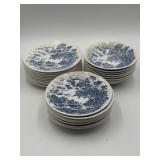 24 pieces Wedgwood countryside blue pattern