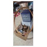 Coasters set , decanter, bellows and nitting ring