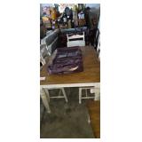 Usine birch dinning table with 6 chairs and leaf