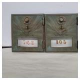 2 post office mail box doors 6.5in x 5.5in
