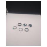 Five Pound Steel Made Rings With Stones