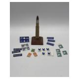 Variety of stamps, air mail, and mounted trench