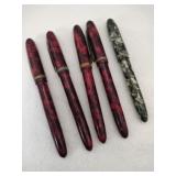 5 kolber marble style fountain pens w/nibs