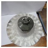 Vintage electric metal and stoneware light 16in