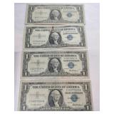 4 1957  blue seal silver certificate 1$