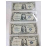 4 1935 blue seal  silver certificate 1$