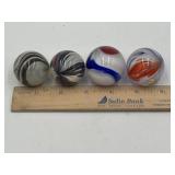 4 Dunlavy handcraft decorative art glass marbles