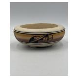 Signed Navajo hand-painted pottery bowl ~6-1/2'
