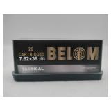 BELOM 7.62x39 Tactical 123 gr FMJ 20 rounds