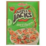 3 full size boxes of apple jacks cereal