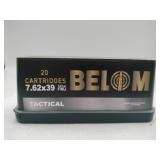 BELOM 7.62x39 Tactical 123 gr FMJ 20 rounds