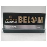 BELOM 7.62x39 Tactical 123 gr FMJ 20 rounds