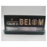 BELOM 7.62x39 Tactical 123 gr FMJ 20 rounds