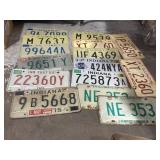 Indiana and Illinois license plates, 1960s, 70s,