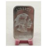 Indian/ buffalo .999 fine silver 1oz bar