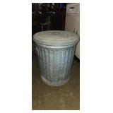 Galvanized trash can with lid