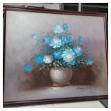 Framed flowers painting by Robert Cox