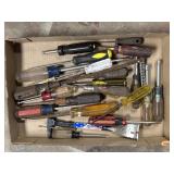 Mix of screwdrivers and hand tools