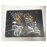 Route 66 metal sign, 16-1/2 x 11-1/2