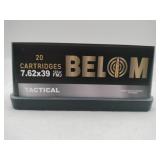 BELOM 7.62x39 Tactical 123 gr FMJ 20 rounds