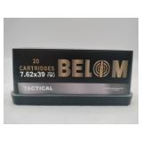 BELOM 7.62x39 Tactical 123 gr FMJ 20 rounds