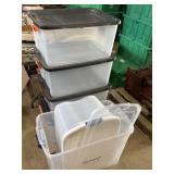 6 large storage totes with lids