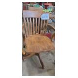 Wooden swivel rolling office chair