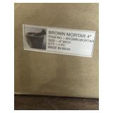 New sealed brown marble mortar and pestle set