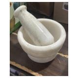 New marble mortar and pestle set