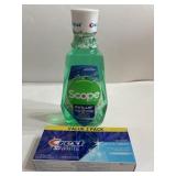 33.8 oz Scope & 2-3.3 oz Crest toothpaste