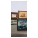Framed ship photos