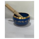 Brass singing bowl with stick 4"
