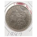 1887 silver Morgan dollar