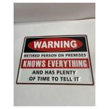 12 in x 16 in heavy duty metal Warning sign