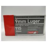 Aguila 9 mm Luger FMJ 115 grain 50 cartridges
