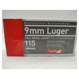 Aguila 9 mm Luger FMJ 115 grain 50 cartridges